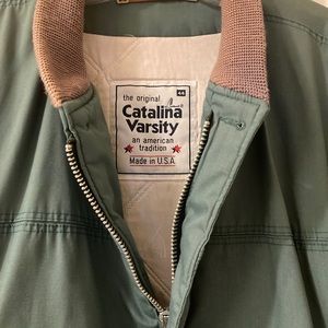 Vntg GRANDPA Varsity Jacket By Catalina Lined Martin Green Bomber Size 44 USA